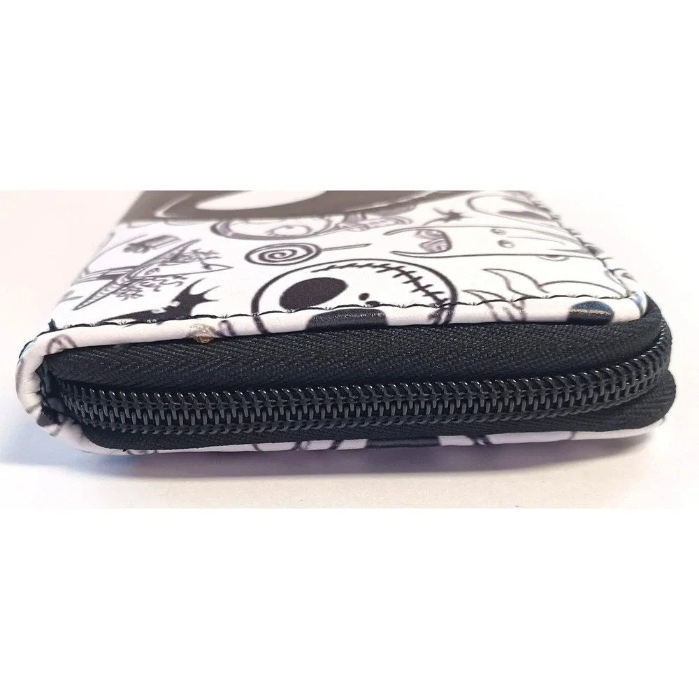 Disney Nightmare Before Christmas Jack Skellington Zip Around Wallet Black White